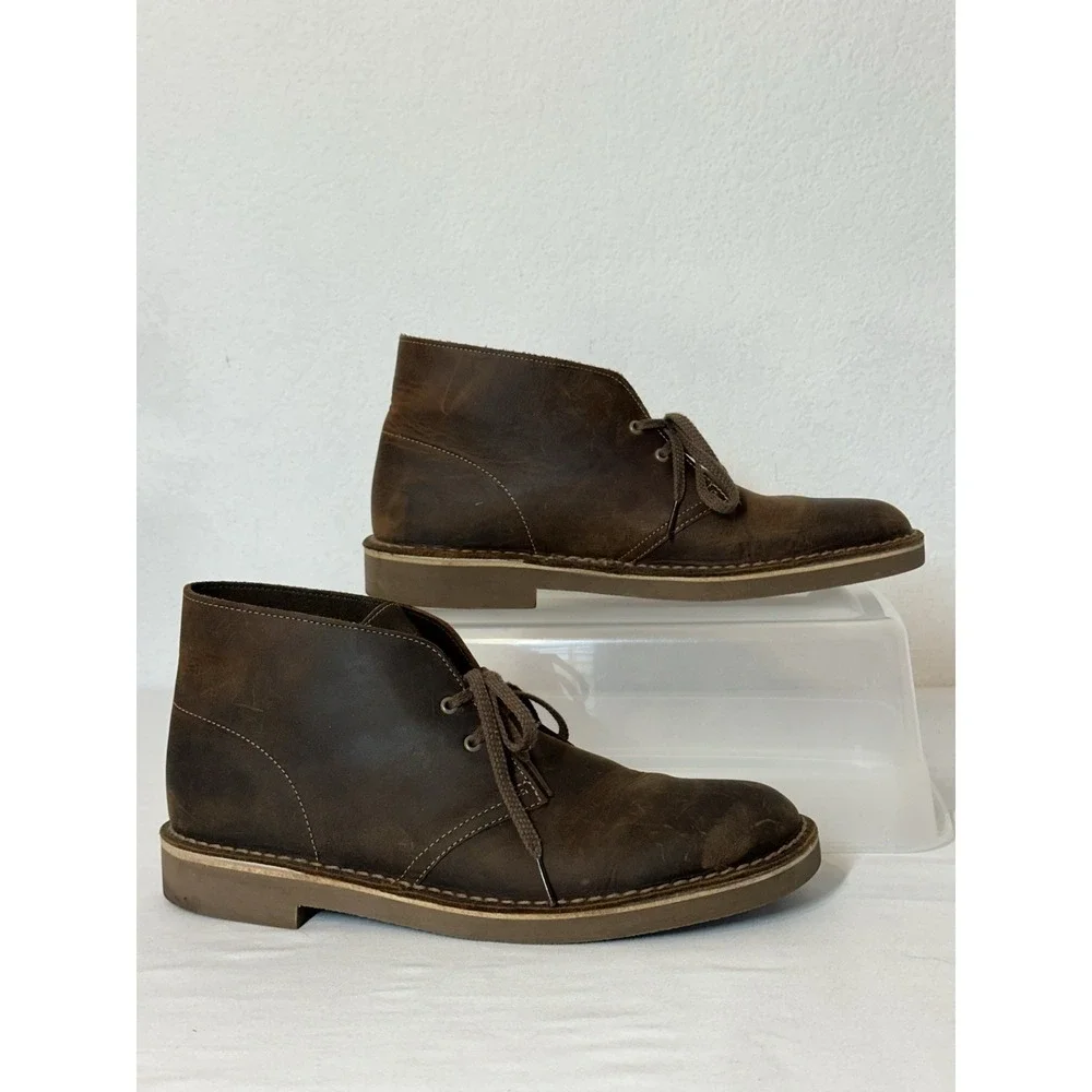 Clarks‎ Originals Desert Chukka Boot Men Sz 10M Distressed Brown Leather Grunge